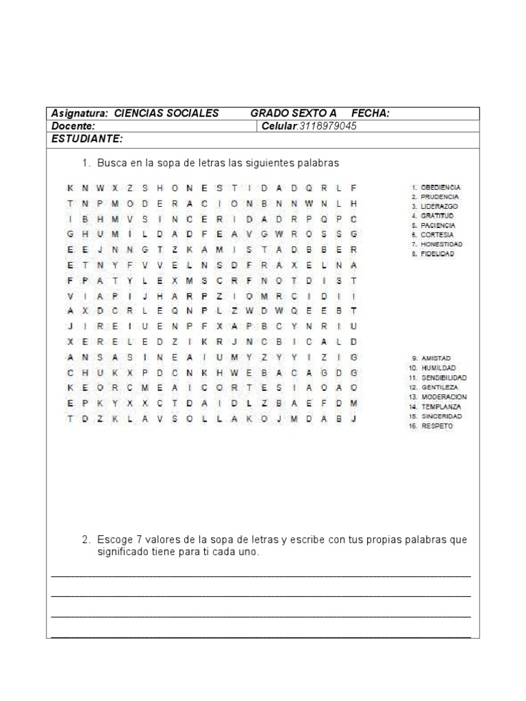 Actividad Ciencias Sociales 6a | PDF | Crecimiento personal y profesional