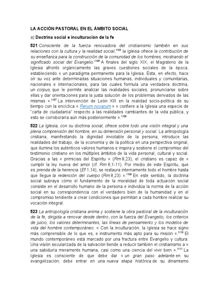La Acción Pastoral en El Ámbito Social | PDF | Iglesia Católica | Verdad