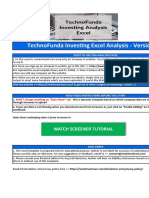 Technofunda Investing Excel Analysis - Version 1.0: Watch Screener Tutorial