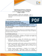 Guía de Actividades y Rúbrica de Evaluación - Unidad 1 - Fase 2 - Identificación de Los Principios de La Contratación Pública en Colombia