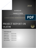 Project Report On Oleum: Guided By: Yamini S. Patel