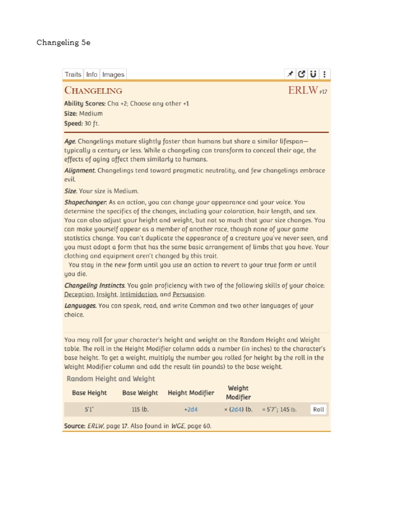 Changeling 5e PDF