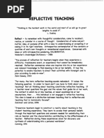 Reflective Teaching: Reflect - To Remember With Thoughtful Consideration, Come To Recollect