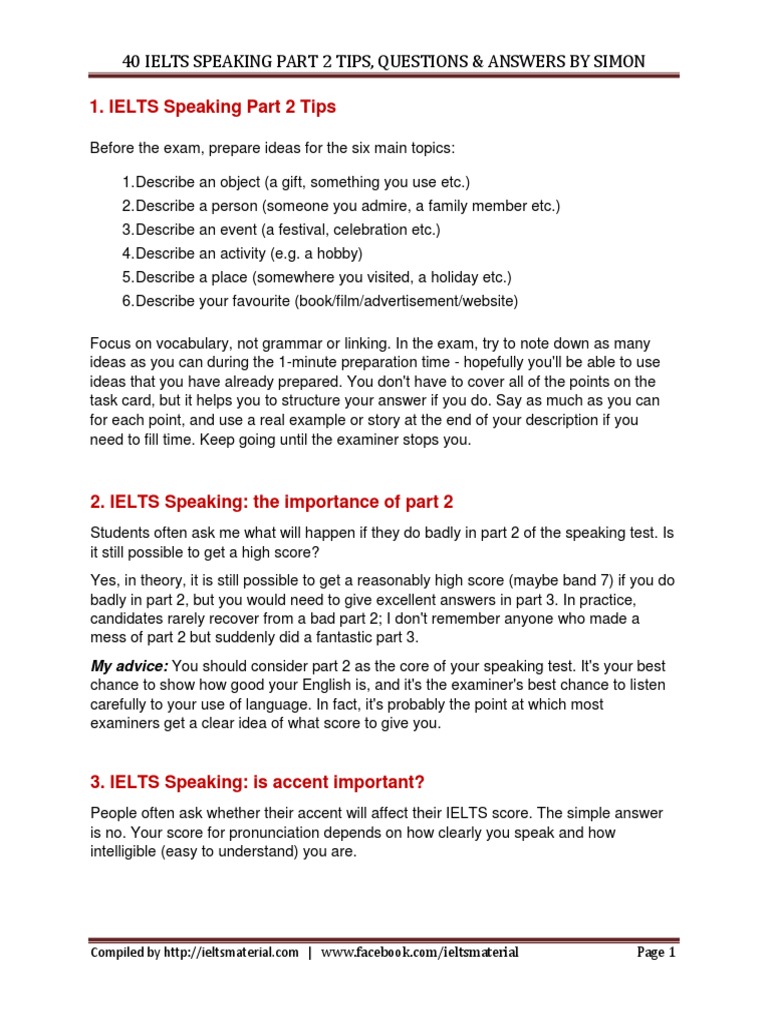 IELTS Speaking Part 2: Tips & Topics | PDF | Christmas