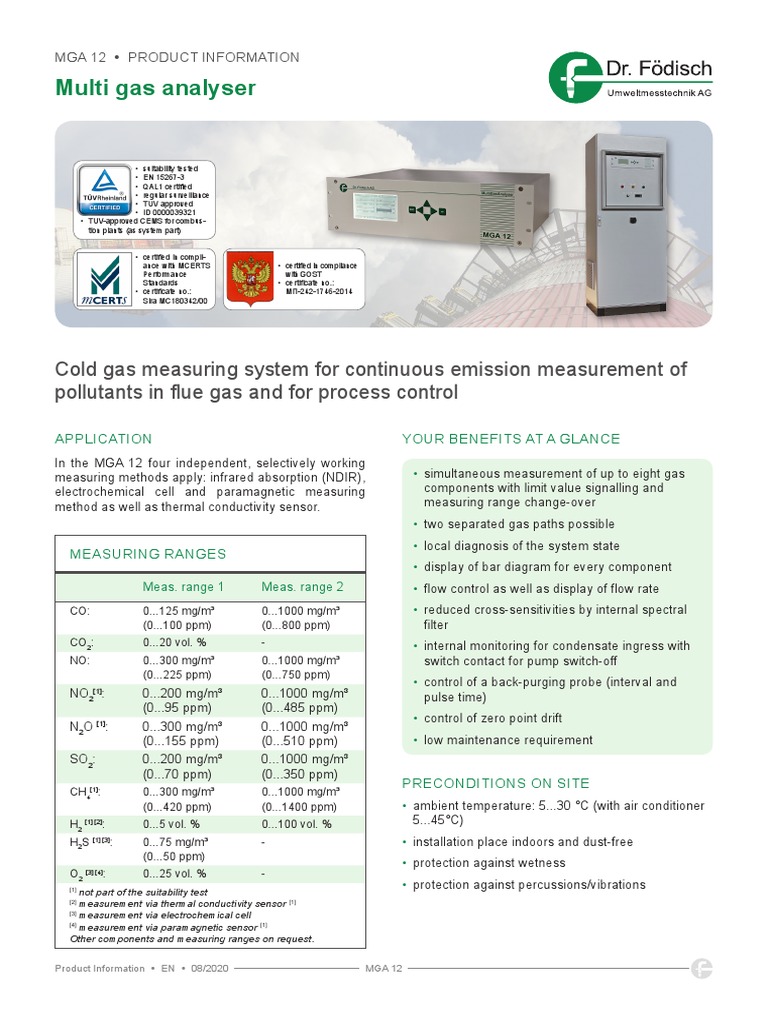 MGA 12 Multi Gas Analyzer Overview | PDF | Power Supply | Applied And ...