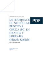 DETERMINACION DE NITRÓGENO  Y PROTEINA CRUDA (PC) EN GRANOS Y