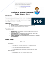 Prepare An Income Statements and A Balance Sheet: Senior High School Department