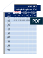 May Modern Group Multiple Employees Weekly Timesheet Excel Template