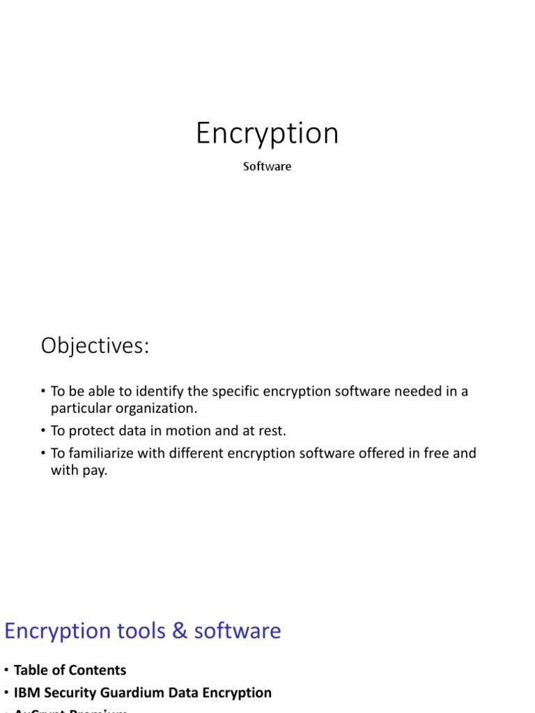 Encryption: Software | PDF | Encryption | Cloud Computing