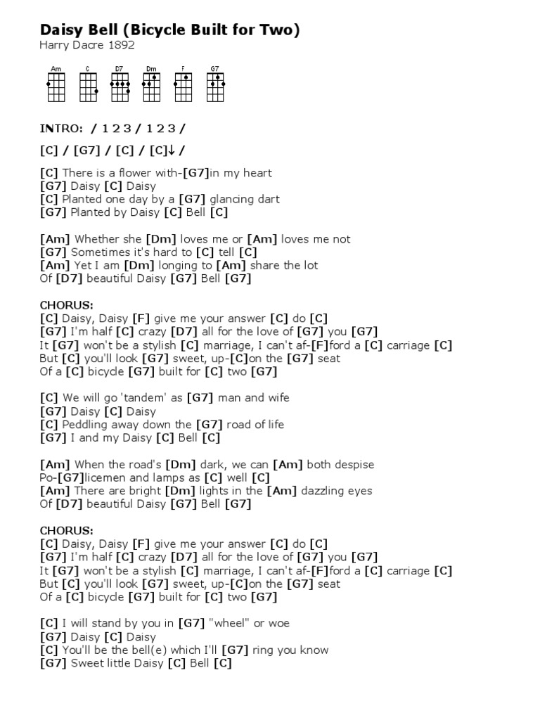 2 Daisy Bell (Bicycle Built For Two) PDF PDF