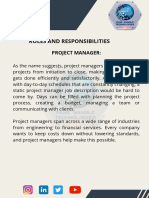 Roles and Responsibilites of Project Manager