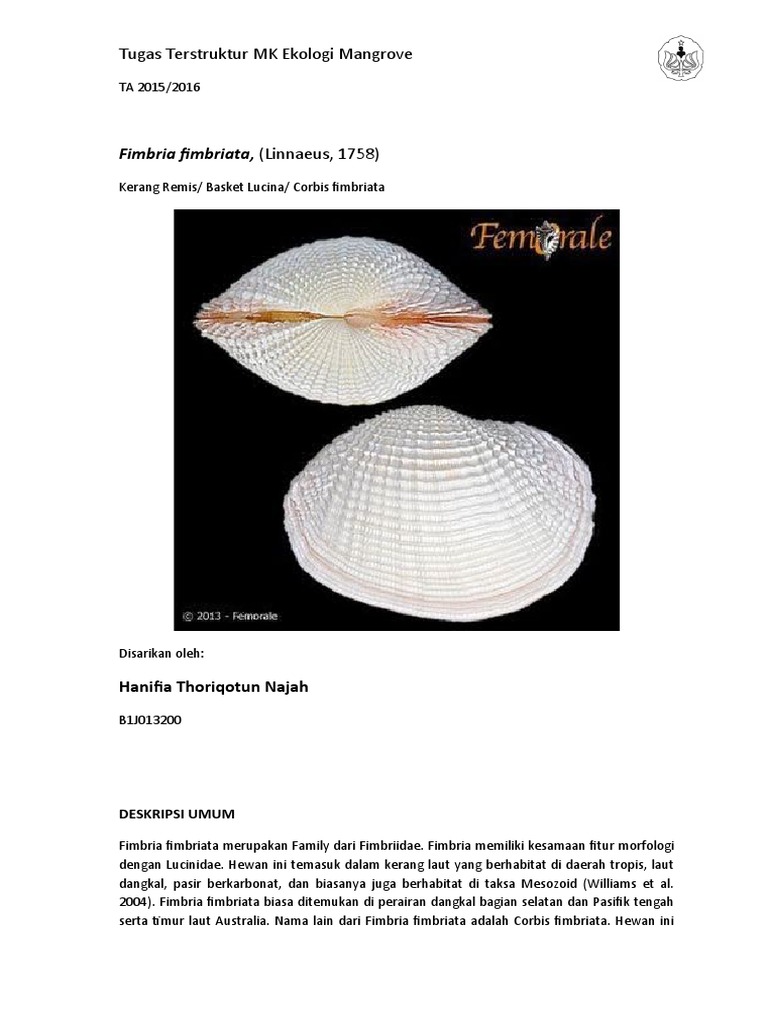 Fimbria Fimbriata | PDF | Sains & Matematika