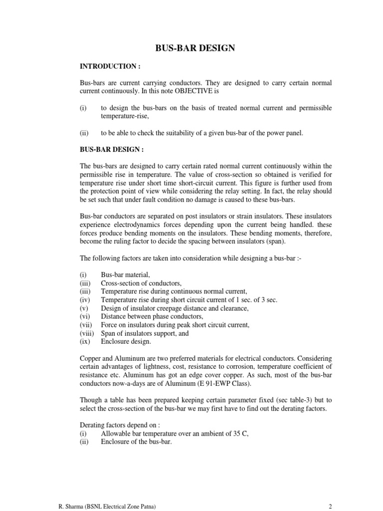 Busbar Design Calculation Guide | PDF | Electrical Conductor ...