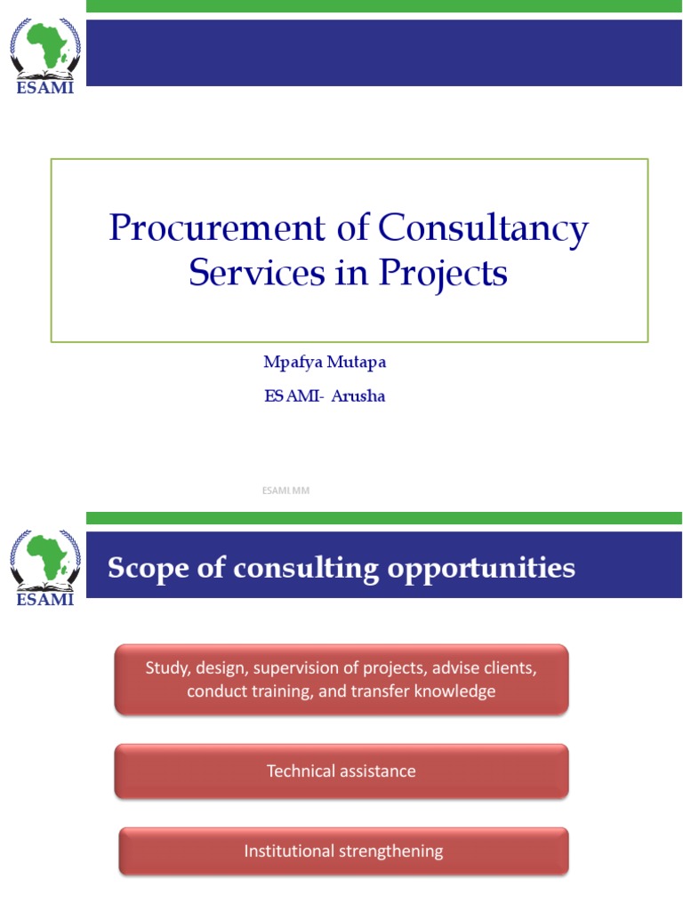 01 Procurement Consultancy Services Pdf Consultant Evaluation