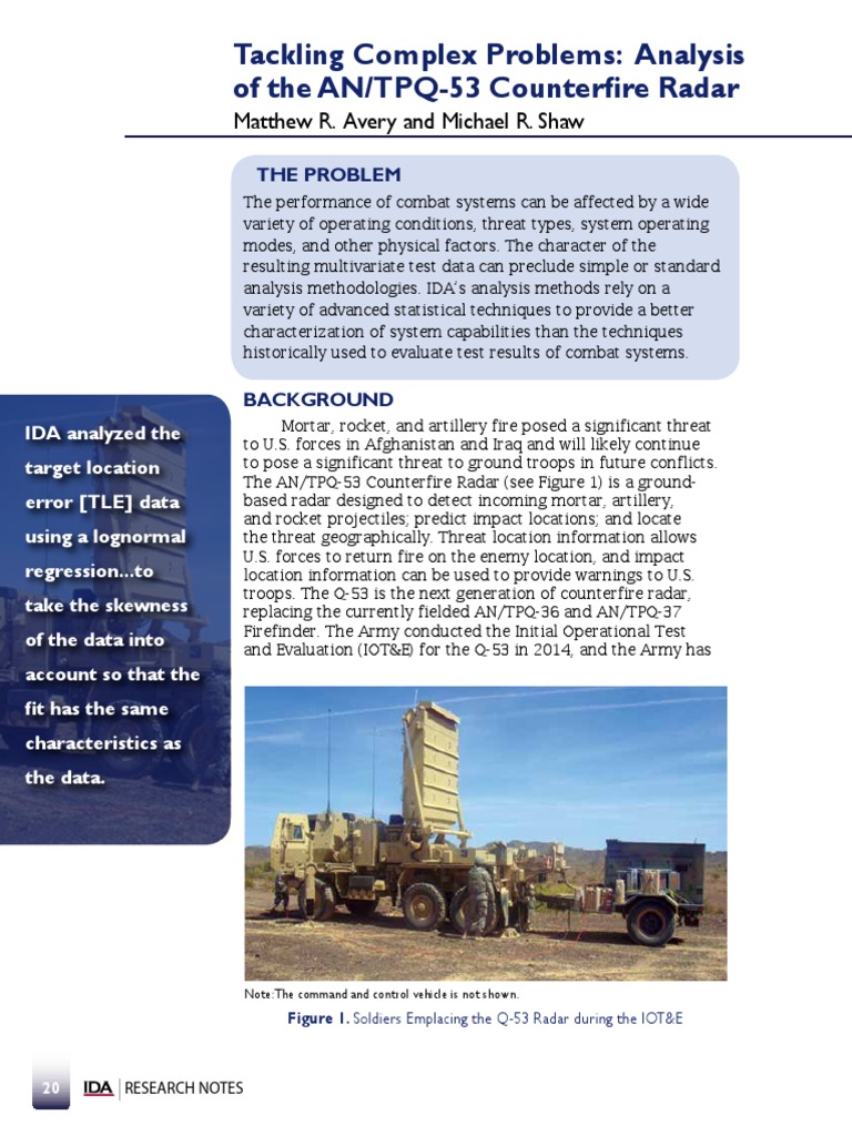 AN/TPQ-53 Radar Performance Analysis | PDF | Artillery | Radar