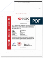 HSBC Bank Confirmation Letter