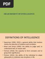 Measurement of Intelligence