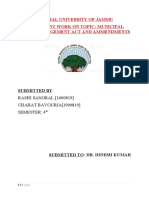 Central University of Jammu Assignment on Municipal Waste Management Act and Amendments