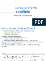 Miscarea Uniform Rectilinie. Viteza