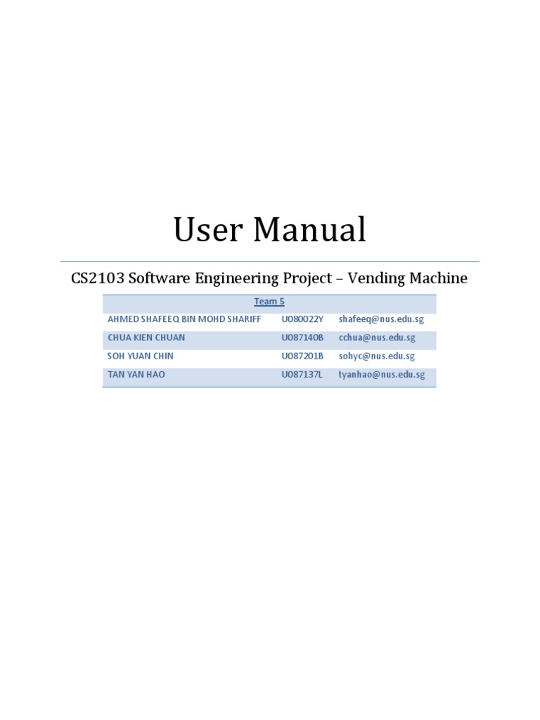 Vending Machine User Manual | PDF | Vending Machine | Java (Programming ...