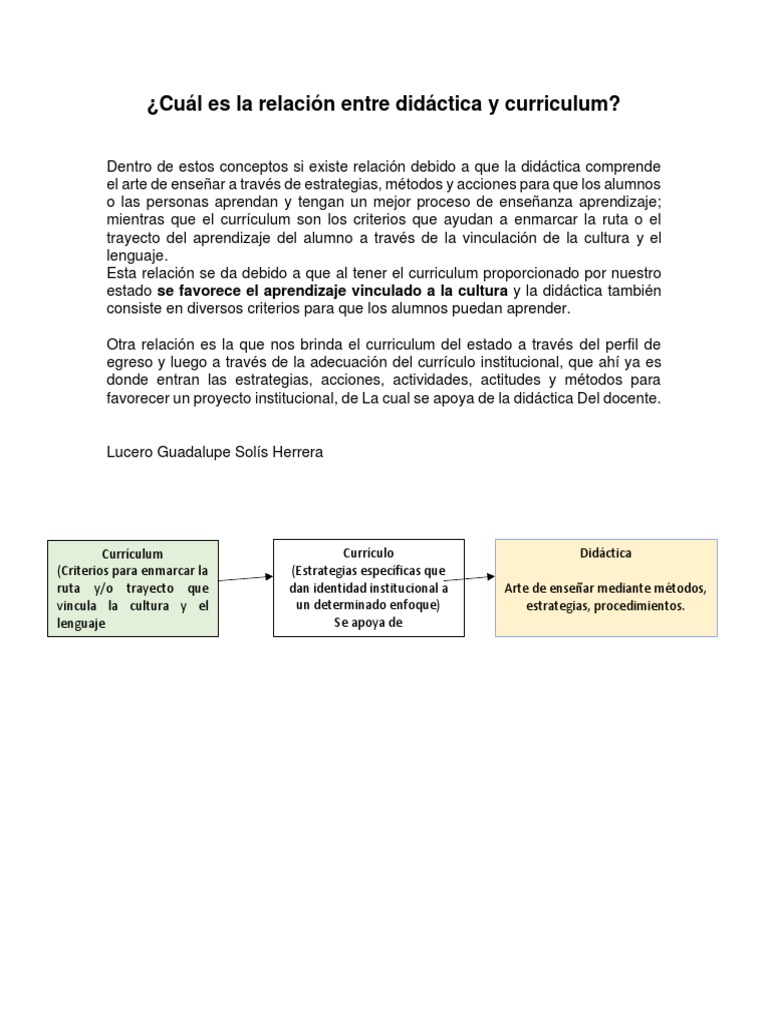 Relación Entre Currículum y Didáctica PDF