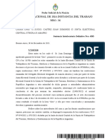 Elecciones UTHGRA Capital: Sentencia JUZGADO NACIONAL DE 1RA INSTANCIA DEL TRABAJO NRO. 36