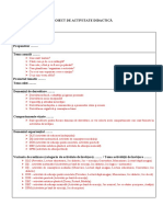 Model - Proiect de Activitate Didactica