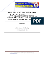 The Feasibility of Waste Banana Bark As An Alternative Source of Paper and Cardboard