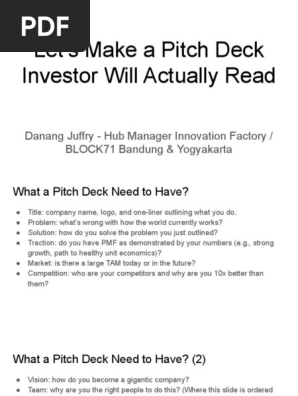 Pitch Deck Presentation