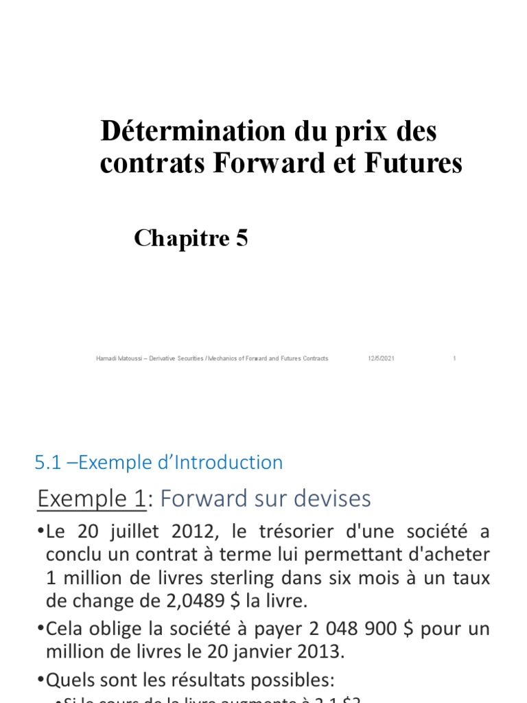 Prix des Contrats Forward et Futures | PDF | Obligation (Finance ...