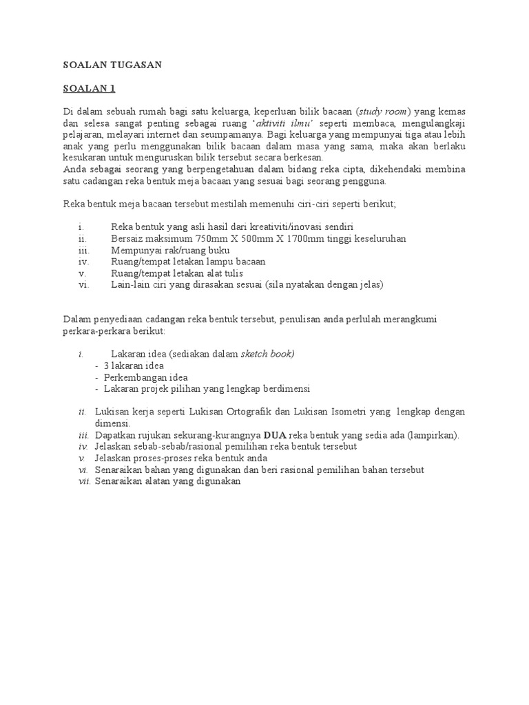 Reka Bentuk Meja Bacaan Inovatif | PDF