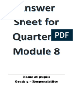 Answer Sheet On Module 8 q1