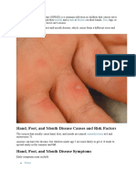 Hand, Foot, and Mouth Disease Causes and Risk Factors: Mouth Rash Blisters Feet