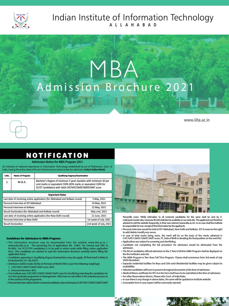 MBA Admissions at IIIT Allahabad | PDF | Libraries | Business Intelligence