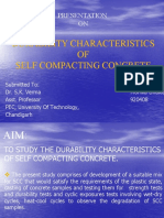 Durability Characteristics OF Self Compacting Concrete: Presentation ON