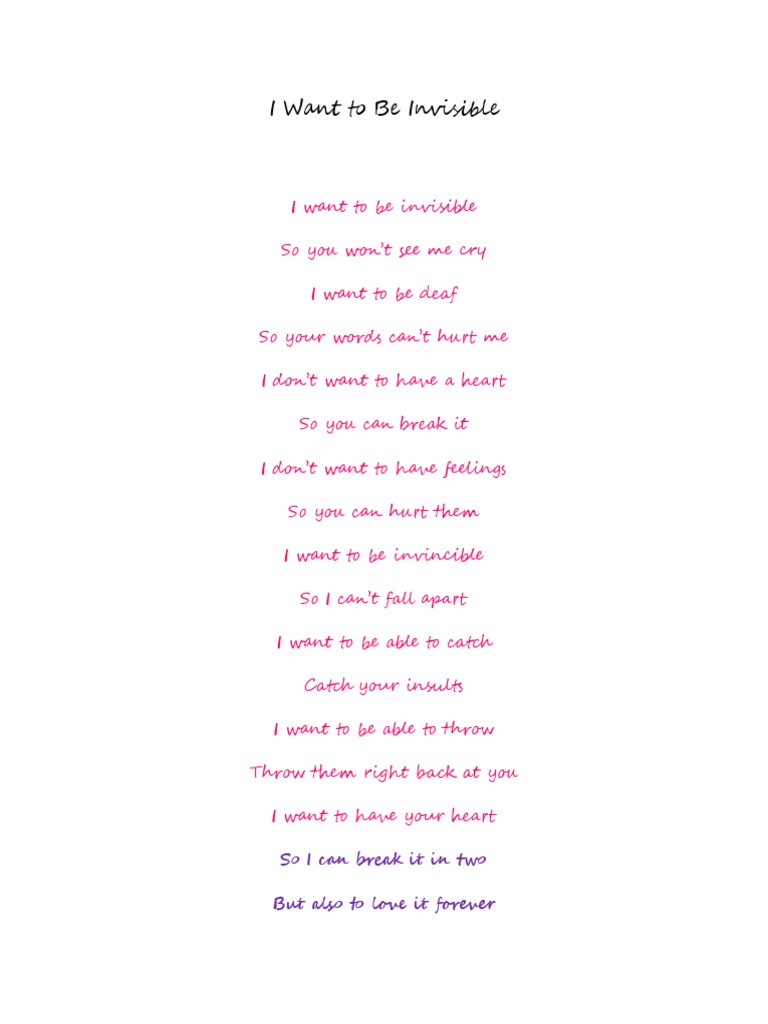 I Want To Be Invisible | PDF | Self-Improvement