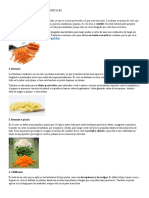 Diferentes Tipos de Corte de Vegetales