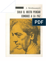 Krishnamurti - Solo El Recto Pensar Conduce A La Paz - Selecciones Sophia