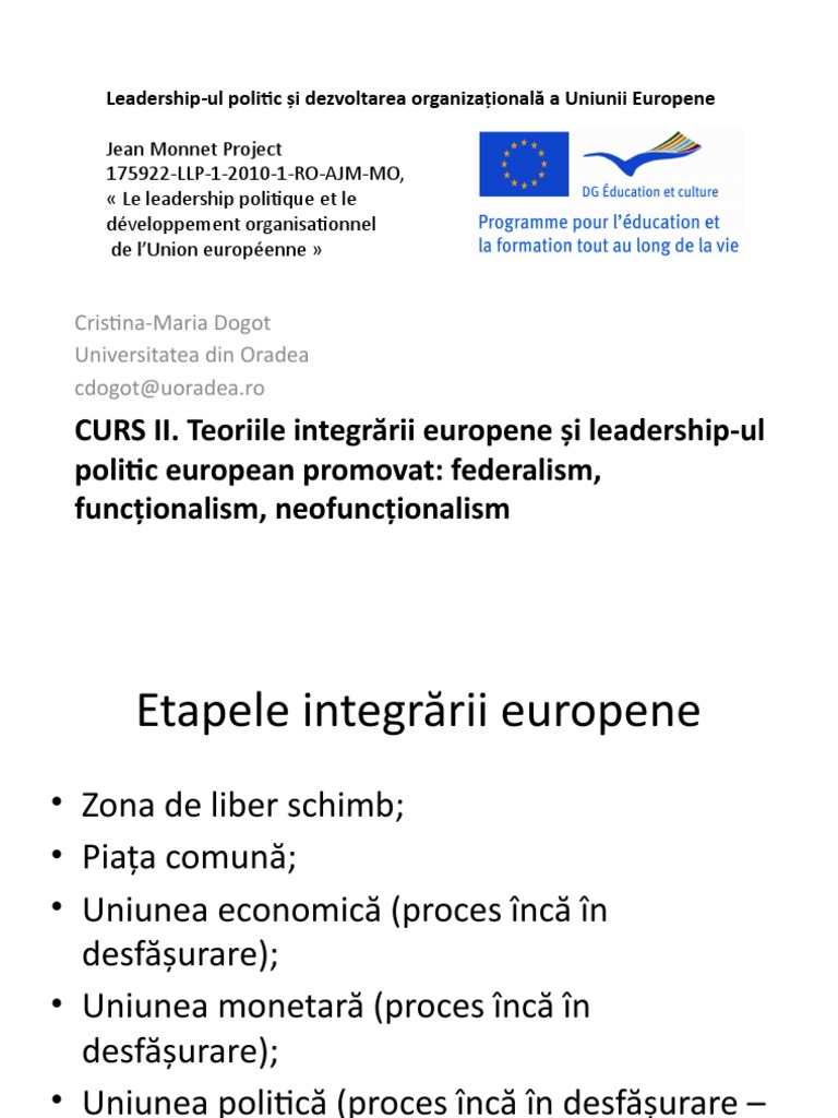 Curs II-Teoriile Integrarii Si Leadership-Ul Politic | PDF