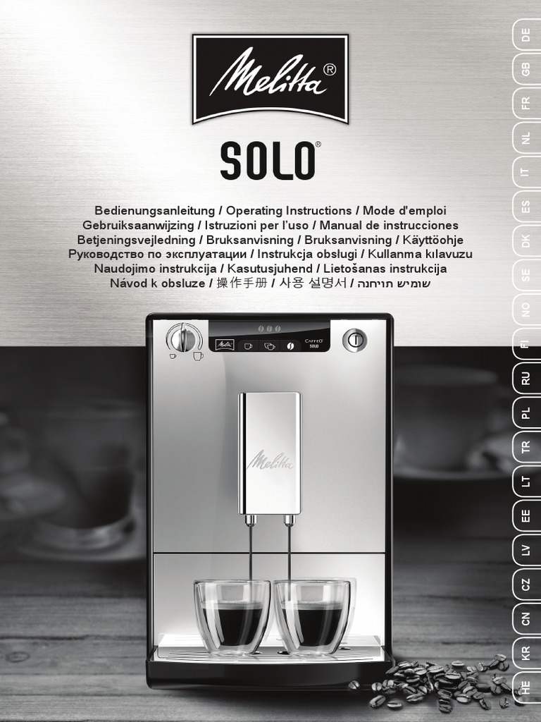 Manual Melitta Solo, PDF, café