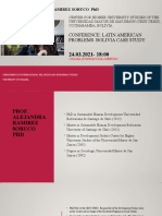 Conference: Latin American Problems. Bolivia Case Study: Prof. Alejandra Ramirez Soruco PHD