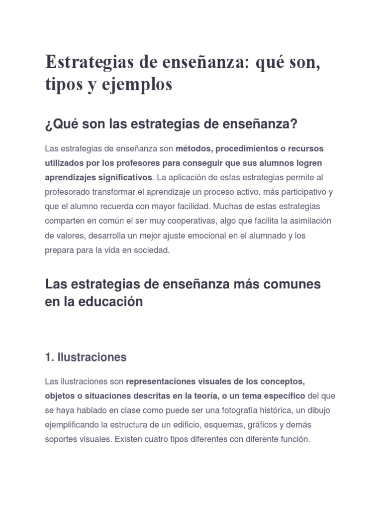 Estrategias de enseñanza efectivas | PDF | Aprendizaje | Maestros