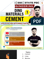Session 1 Building Materials - Cement by Sandeep Jyani Sir PDF