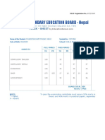 Higher Secondary Education Board - Nepal: Mark - Sheet