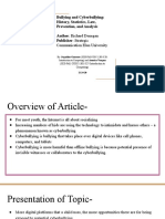 Bullying and Cyberbullying: History, Statistics, Law, Prevention, and Analysis Author: Richard Donegan Publisher: Strategic