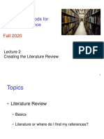CSC 595 Research Methods for Computer Science: Creating the Literature Review