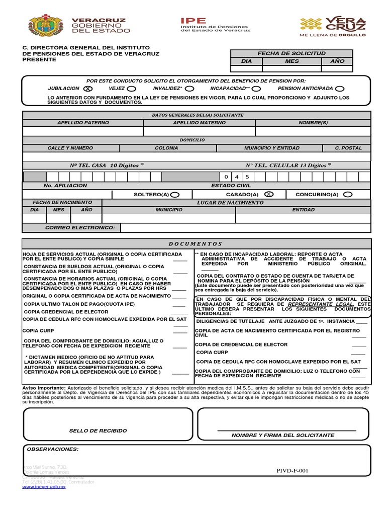 Solicitud de Pensión IMSS | PDF