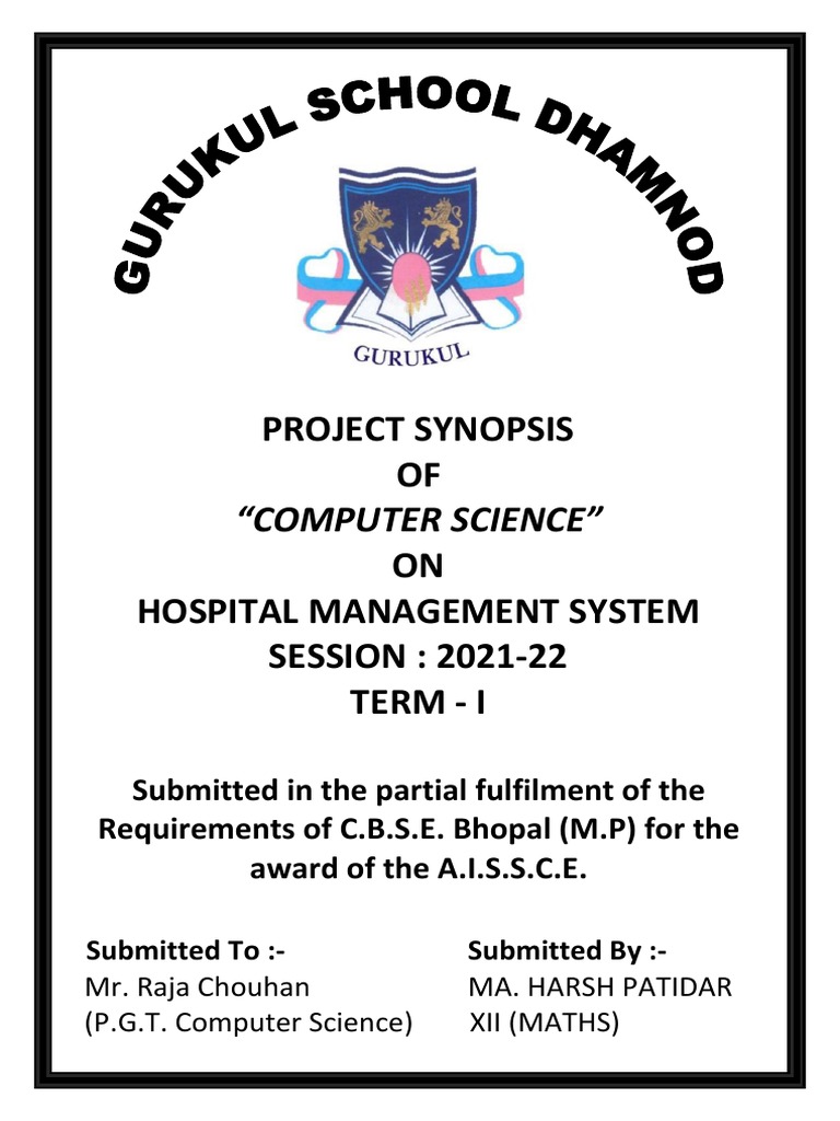 Class 12 Hospital Management Project | PDF | Computer Programming | System