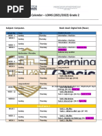 Pacing Calendar - LOINS (2021/2022) Grade 2