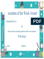 New Scientist of The Week Certificate Editable